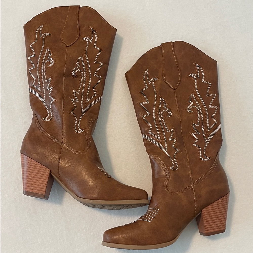 Brown Western-Style Women's Boots